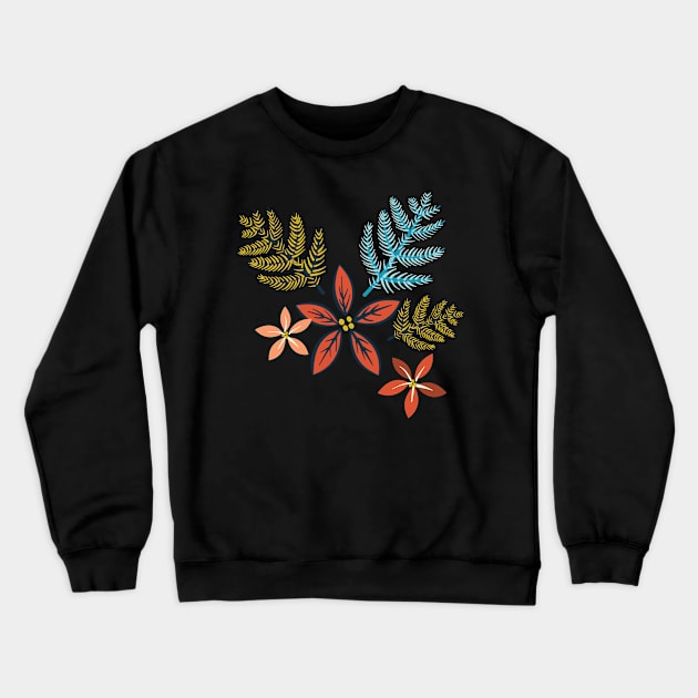 Cute Pine & Poinsettia Crewneck Sweatshirt by SWON Design